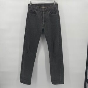 Vtg 80s Levis 501 Jeans Faded Black Made in USA Straight Leg Button Fly W29 L32